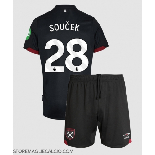 West Ham United Tomas Soucek #28 Maglia Gara Trasferta Repliche 2024-25 Bambino Maniche Corte West Ham United Tomas Soucek #28 Maglia Gara Trasferta Repliche 2024-25 Bambino Maniche Corte